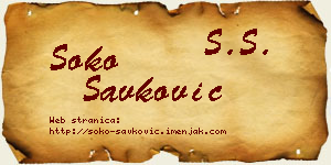 Soko Savković vizit kartica